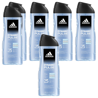 adidas 愛迪達 男性三合一潔顏洗髮沐浴露 超越活力, 400ml, 6瓶