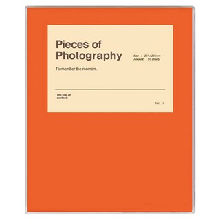 mungubaekseo 黏貼式相冊 黑色內頁 25張 橘色 A4尺寸