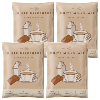 BODY GOALS 白奶昔 阿薩姆紅茶拿鐵，110卡路里，零反式脂肪，5克纖維, 30g, 4包