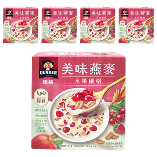 QUAKER 桂格 美味燕麥 水果優格 5包, 256g, 5盒