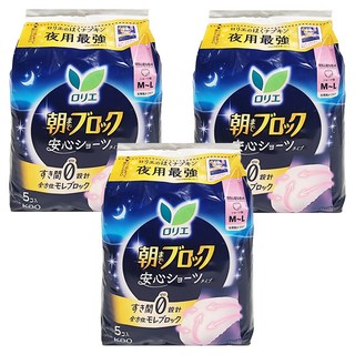 Laurier 蕾妮亞 夜用褲型衛生棉, M~L, 5片, 3包
