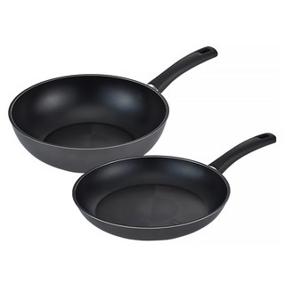 HAPPYCALL Mond系列 鑽石IH不沾鍋兩件組, 28 公分平底鍋 + 28 公分深炒鍋, 藍黑色, 1組