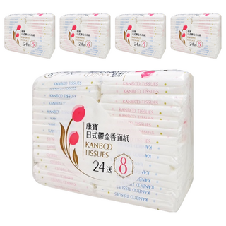 Kanboo 康寶 日式鬱金香 雙層面紙隨身包 180 x 206mm, 32包, 5袋
