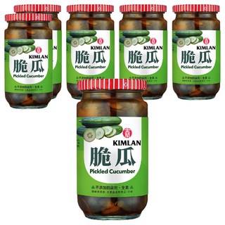 金蘭脆瓜 嚴選新鮮花瓜 無添加防腐劑、色素、味精, 396g, 6罐