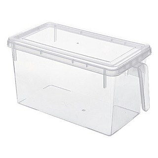 葉子小舖冰箱帶蓋收納盒 帶把手多用途 透明PP材質, 1個