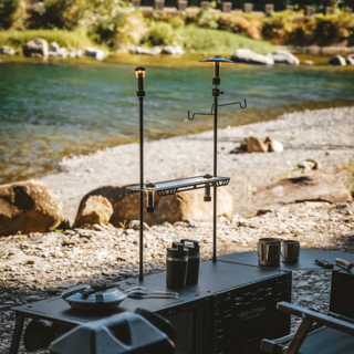 FIELD WORKS 2way stand燈柱, 鋁合金材質, 鐵材質, 淨重630g, 1個, 黑色