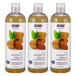 NOW Foods 純甜杏仁保濕油/基底油, 473ml, 3瓶