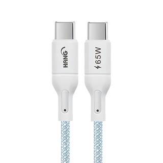 HANG R18 編織快充線 TypeC-TypeC C to C + 65W, 藍色, 1條, 200cm