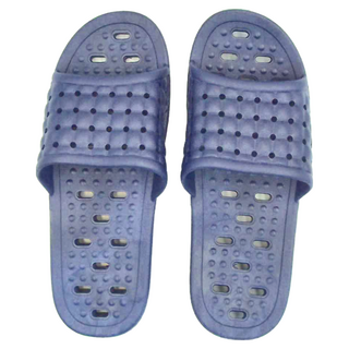 LASSLEY 蕾絲妮 88度Q彈鏤空排水室內拖鞋 浴室拖鞋 男款, 深藍色, 1雙