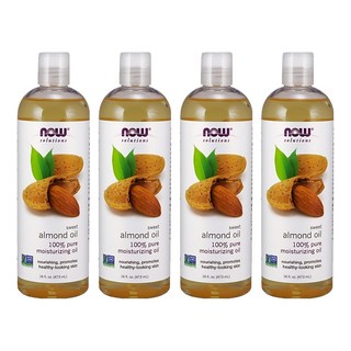NOW Foods 純甜杏仁保濕油/基底油, 473ml, 4瓶