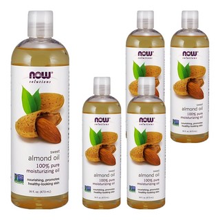 NOW Foods 純甜杏仁保濕油/基底油, 473ml, 5瓶