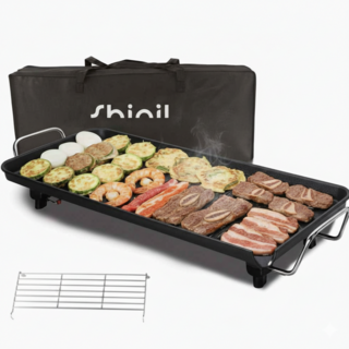 Shinil 信一 寬版家用特大號電烤盤 68cm + 專用收納袋套組, SGP-HJ770G