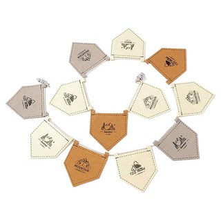 Chill Outdoor 露營風五角旗 12面旗, 卡其色