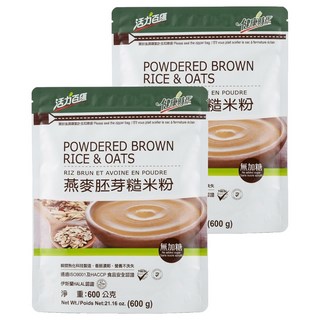 健康時代 燕麥胚芽糙米粉 無糖, 600g, 1入, 2包