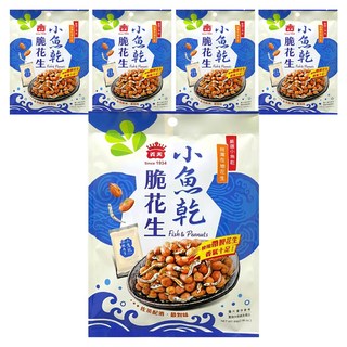 義美 小魚乾脆花生, 84g, 5袋