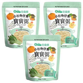 Chila 兒食樂 寶寶粥 小松吻仔魚 150g 台灣在地食材 不添加人工香料、色素, 3包
