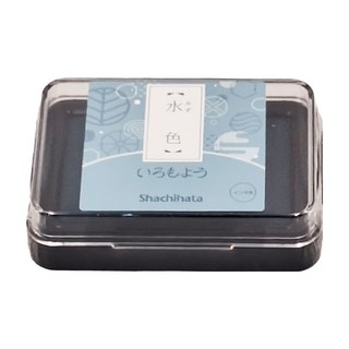 Shachihata 寫吉達 日本傳統色油性印台, 盤面尺寸 63x40mm, 水色, 1個