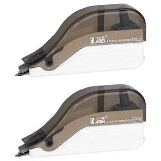 力大 ABEL SR-01事務輕巧推除針器-輕巧省力, 煙黑, 2入