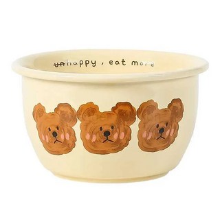 小熊陶瓷麵碗, 強化陶瓷, 高溫燒製, 可用於洗碗機/消毒櫃/微波爐/烤箱, 1個