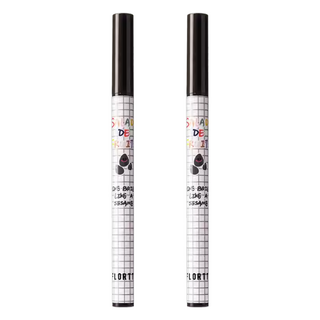 FLORTTE 花洛莉亞 水果沙拉系列 彩色防水眼線液筆 日本進口刷絲, 01 芝麻酥酥, 2件