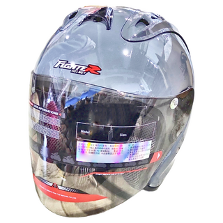 普通型露臉式機車防護頭盔，含一層護目鏡，適用於未滿125cc之非競賽用機種, 水泥灰, M