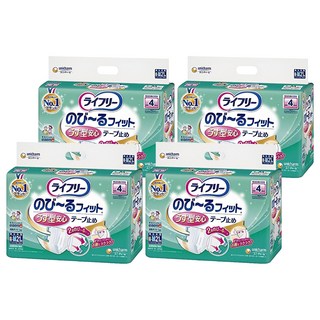 來復易 彈性腰圍 魔術氈黏貼型 紙尿褲 2倍彈性膠帶, S-M 腰圍56-106cm, 21片, 4包