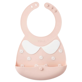 VIIDA 便攜式矽膠圍兜, 草莓牛奶, 1件, 1個