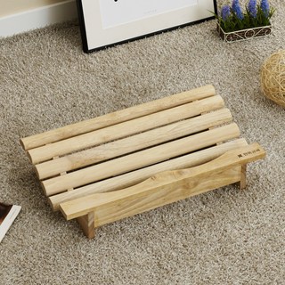 조은세상 고무나무 원목 둥근 대 발받침대, 내추럴