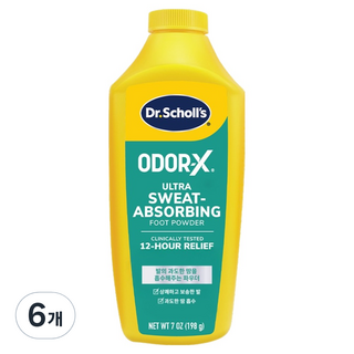 Dr. Scholl's 爽健 ODOR-X 吸汗足部爽身粉, 198g, 6個, 1入