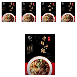 大甲佳旭 紅燒牛肉湯麵, 新鮮乾燥青蔥, 濃郁芬芳醇香, 132g, 5盒