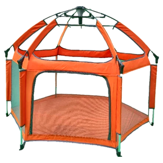 baby mambo 蔓葆 居家戶外快速帳篷, 含遮陽罩, 防水尼龍, 快速安裝, 130 x 70 x 75cm, 橘色
