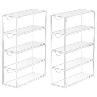 四層收納抽屜 01 17.5 x 6.3 x 24.6cm, 透明色, 2個