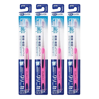 LION 獅王 Clinica 3D 極淨中性毛牙刷 4列超小刷頭, 1入, 4支