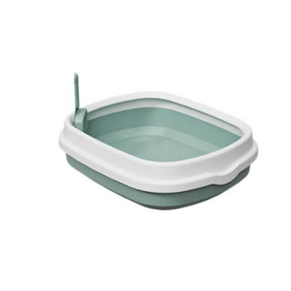 半封閉式貓砂盆 附貓砂鏟, 藍色, 1個