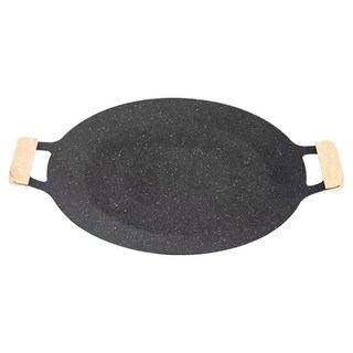 Cooksy 天然麥飯石烤肉盤 無煙設計/中秋烤肉組/家庭戶外燒烤專用/韓式不沾電磁爐烤盤, 1個, 28cm