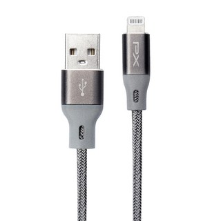 PX 大通 USB-A to Lightning 充電傳輸線 高強度編織層 適用於所有Lightning蘋果設備 快速充電 480Mbps傳輸速率, 1.8m, 太空灰, 1條