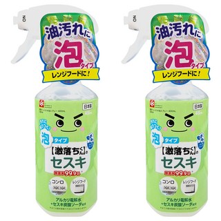 LEC 激落君 倍半碳酸鈉 電解水泡沫噴霧 清潔劑 400ml - 日本製造, 2瓶