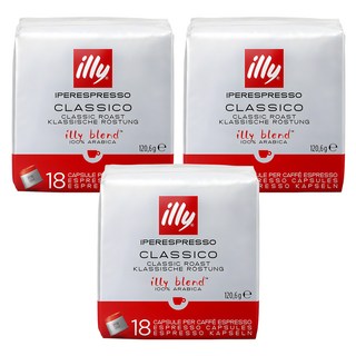 Illy Classico 中號膠囊咖啡, 6.7g, 18顆, 3包