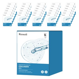 Ricocell Nature膠原蛋白彈力保濕面膜, 30片, 1盒