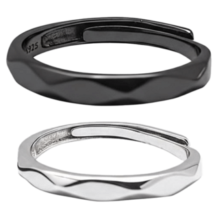 RADIANT STAR 璀璨之星 925純銀 相遇的機率極簡個性可調戒圍 1 + 1情侶對戒2件禮盒套 ATS659 5ATS6599999901