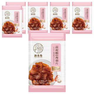 新東陽 蒜泥蝦風味蒟蒻片 無添加防腐劑 無添加人工色素, 100g, 6包