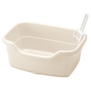 Richell 利其爾 卡羅方型貓便盆, 米色, 1個