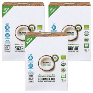 Honest 有機特級初榨椰子油 40p, 400ml, 3個