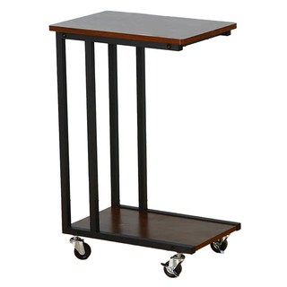 雙手萬能 多功能木質帶輪邊桌 鋼管烤漆 密集板 橡膠, 69 x 48 x 30cm, 46753NA-YTC