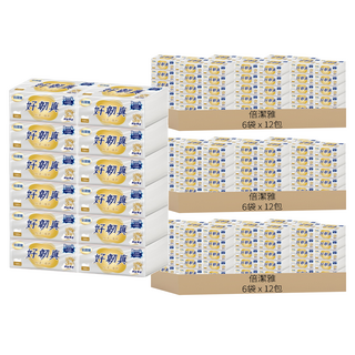 倍潔雅 好韌真 抽取式衛生紙 3層, 12包, 18袋