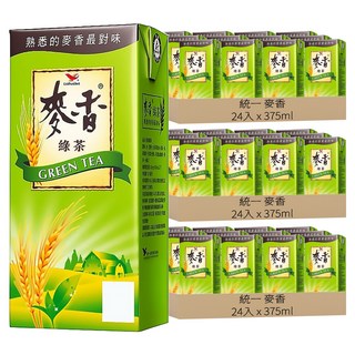 統一 麥香 綠茶, 375ml, 72入