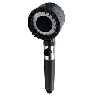 EDISH 後調三段增壓按摩蓮蓬頭 ABS材質 密封防漏 4分通用, 1組, 黑色