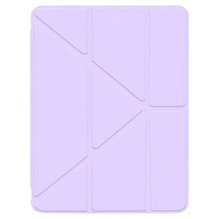 vXTRA 飛創 清透背蓋 Y折變形立架平板皮套 筆槽版, 1個, 夢幻紫