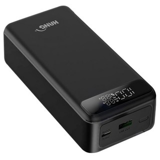 HANG 行動電源 30000mAh超大容量 PD50W快速充電 自帶Type-C線, PD10, 黑色