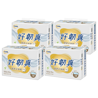 倍潔雅 好韌真 抽取式衛生紙 3層 100張, 10包, 4袋